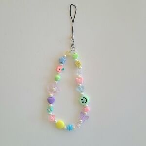 Pastel Beaded Phone Charm Y2k 90s Fairycore